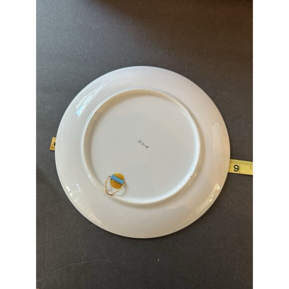 Norcrest Plate VNTG Hand Painted Plate Covered Bridge Winter Scene 8.25"/ P-737 - Picture 9 of 9